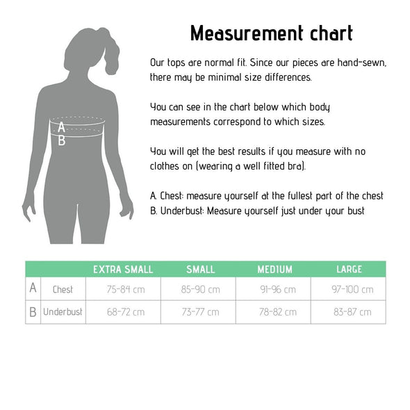 measurement chart for ecofriendly fitico sportswear