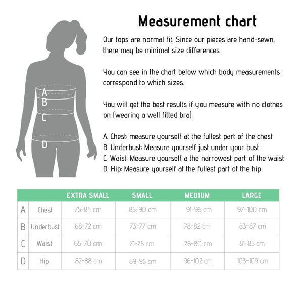measurement chart fitico sportswear